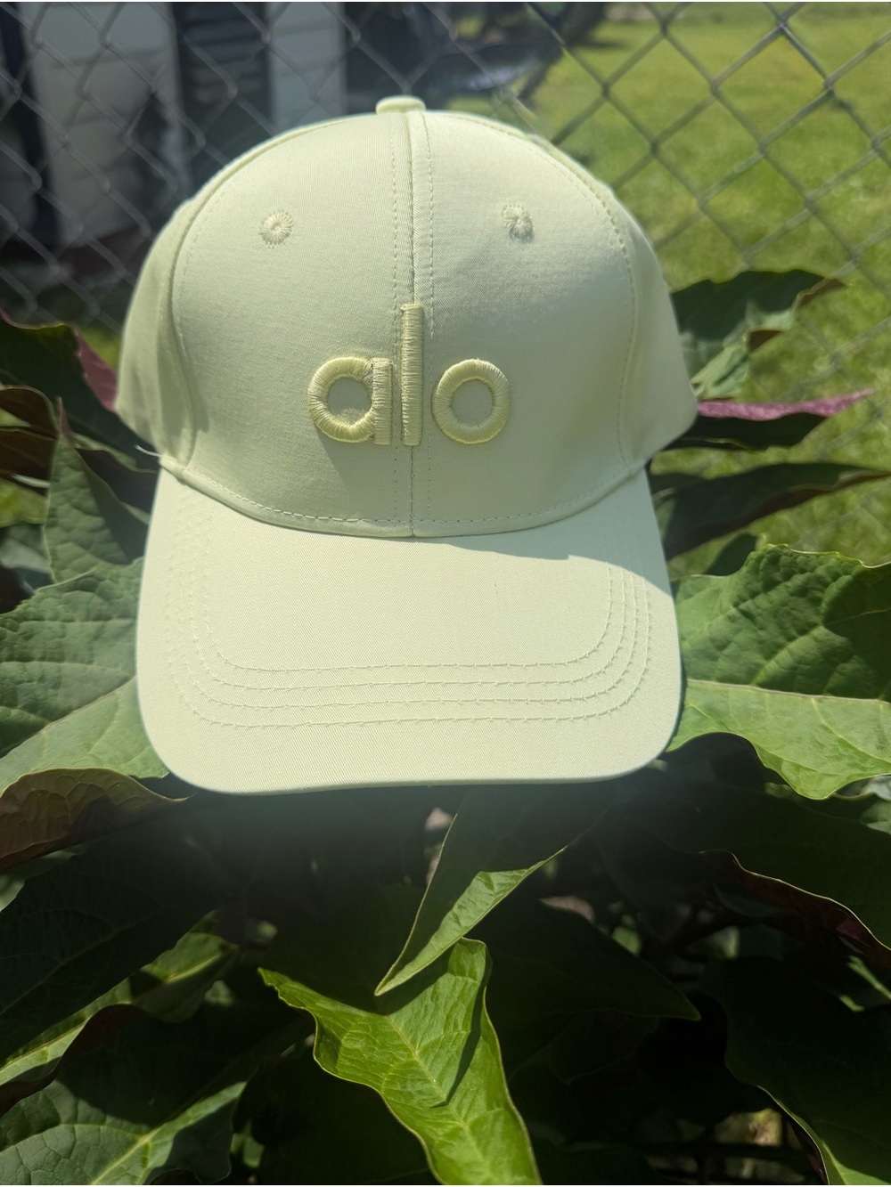 ALO Yoga Yellow/Green Embroidered Logo Baseball Cap - Picture 11 of 13